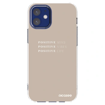 Picasee silikonowe przeźroczyste etui na Apple iPhone 12 mini - Positive Vibes