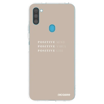Picasee silikonowe przeźroczyste etui na Samsung Galaxy M11 - Positive Vibes