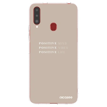 Picasee silikonowe przeźroczyste etui na Samsung Galaxy A20s - Positive Vibes