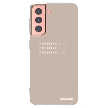 Picasee silikonowe przeźroczyste etui na Samsung Galaxy S21 5G G991B - Positive Vibes