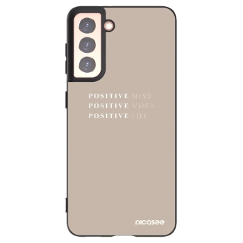 Picasee silikonowe czarne etui na Samsung Galaxy S21 5G G991B - Positive Vibes