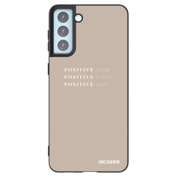 Picasee silikonowe czarne etui na Samsung Galaxy S21+ 5G G996F - Positive Vibes