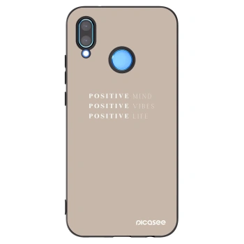 Picasee silikonowe czarne etui na Huawei P20 Lite - Positive Vibes