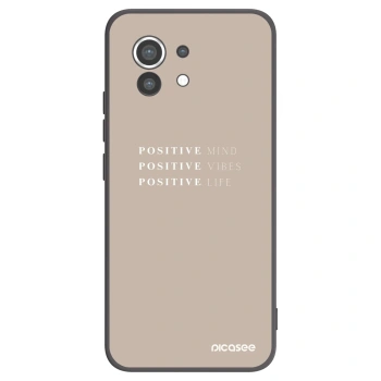 Picasee silikonowe czarne etui na Xiaomi Mi 11 - Positive Vibes