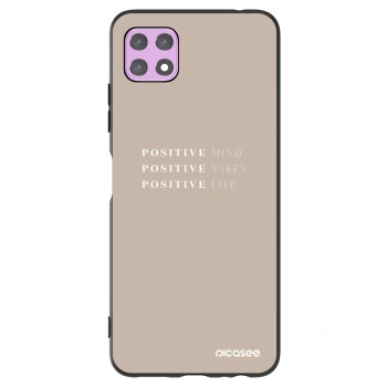 Picasee silikonowe czarne etui na Samsung Galaxy A22 A226B 5G - Positive Vibes