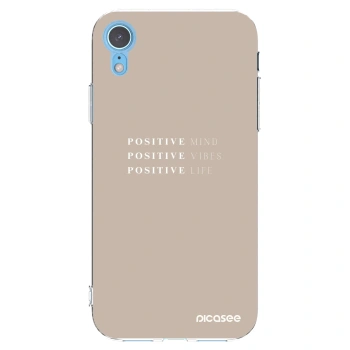 Picasee silikonowe przeźroczyste etui na Apple iPhone XR - Positive Vibes