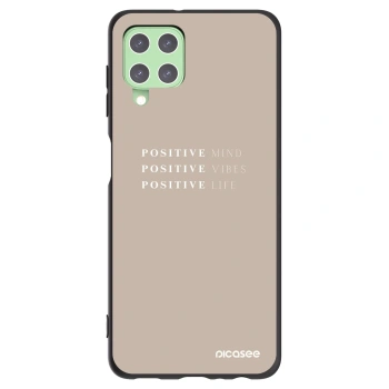 Picasee silikonowe czarne etui na Samsung Galaxy A22 A225F 4G - Positive Vibes