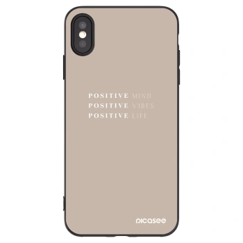 Picasee silikonowe czarne etui na Apple iPhone XS Max - Positive Vibes