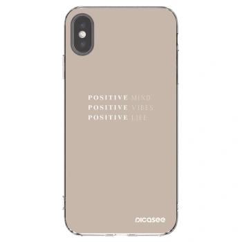 Picasee silikonowe przeźroczyste etui na Apple iPhone XS Max - Positive Vibes