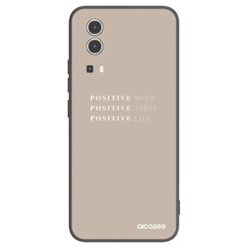 Picasee silikonowe czarne etui na Vivo Y72 5G - Positive Vibes