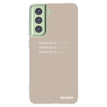 Picasee silikonowe przeźroczyste etui na Samsung Galaxy S21 FE 5G - Positive Vibes