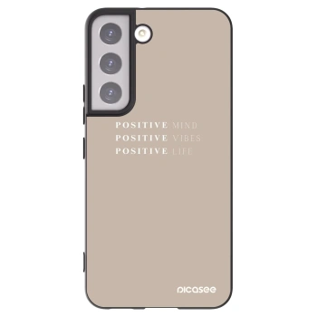 Picasee silikonowe czarne etui na Samsung Galaxy S22 5G - Positive Vibes