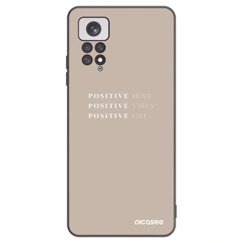 Picasee silikonowe czarne etui na Xiaomi Redmi Note 11 - Positive Vibes