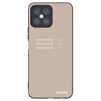 Picasee silikonowe czarne etui na Honor X8 4G - Positive Vibes