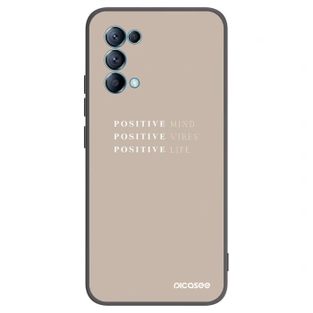 Picasee silikonowe czarne etui na OPPO A16s - Positive Vibes