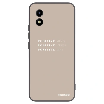 Picasee silikonowe czarne etui na Vivo Y01 - Positive Vibes