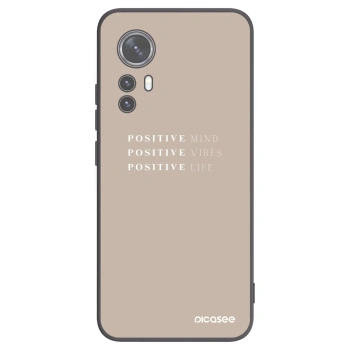 Picasee silikonowe czarne etui na Xiaomi 12X - Positive Vibes