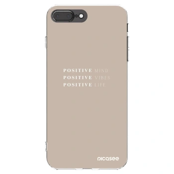 Picasee silikonowe przeźroczyste etui na Apple iPhone 8 Plus - Positive Vibes