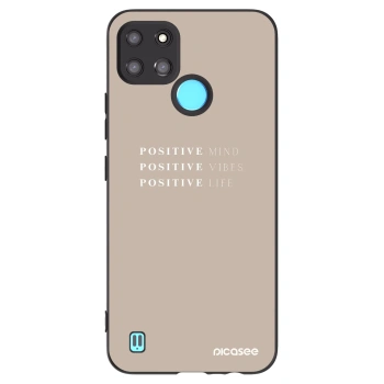 Picasee silikonowe czarne etui na Realme C21Y - Positive Vibes
