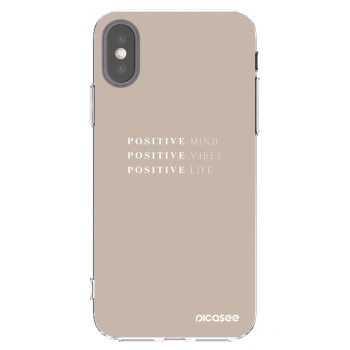 Picasee silikonowe przeźroczyste etui na Apple iPhone X/XS - Positive Vibes