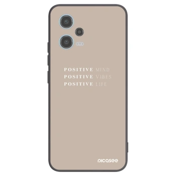 Picasee silikonowe czarne etui na Xiaomi Redmi Note 12 5G - Positive Vibes