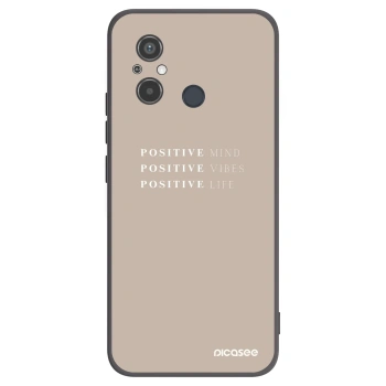 Picasee silikonowe czarne etui na Xiaomi Redmi 12C - Positive Vibes