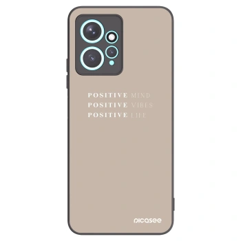 Picasee silikonowe czarne etui na Xiaomi Redmi Note 12 4G - Positive Vibes