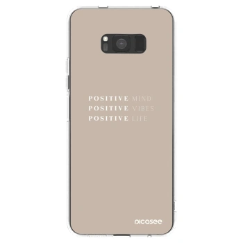 Picasee silikonowe przeźroczyste etui na Samsung Galaxy S8 G950F - Positive Vibes