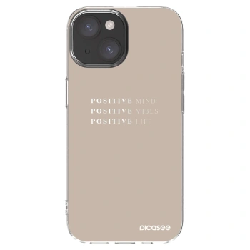 Picasee silikonowe przeźroczyste etui na Apple iPhone 15 - Positive Vibes
