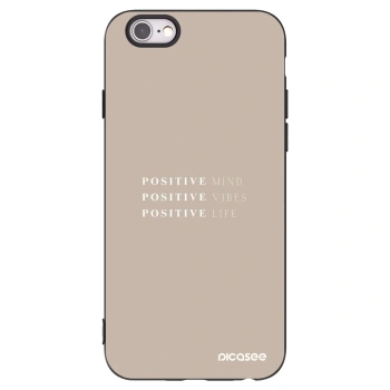 Picasee silikonowe czarne etui na Apple iPhone 6/6S - Positive Vibes