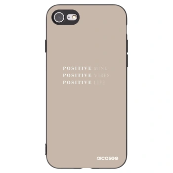 Picasee silikonowe czarne etui na Apple iPhone 7 - Positive Vibes