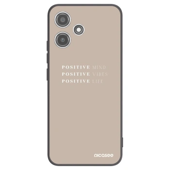 Picasee silikonowe czarne etui na Xiaomi Redmi 12 5G - Positive Vibes