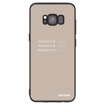 Picasee silikonowe czarne etui na Samsung Galaxy S8 G950F - Positive Vibes