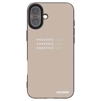 Picasee silikonowe czarne etui na Apple iPhone 16 Plus - Positive Vibes