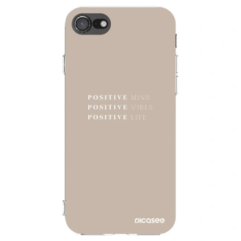 Picasee silikonowe przeźroczyste etui na Apple iPhone 7 - Positive Vibes
