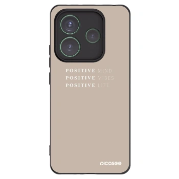 Picasee silikonowe czarne etui na Xiaomi Redmi Note 14 5G - Positive Vibes