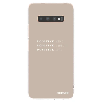 Picasee silikonowe przeźroczyste etui na Samsung Galaxy S10 Plus G975 - Positive Vibes