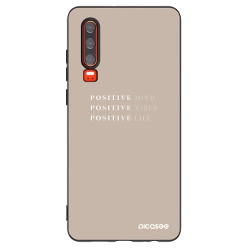 Picasee silikonowe czarne etui na Huawei P30 - Positive Vibes