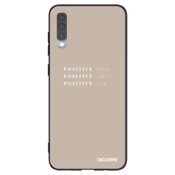 Picasee silikonowe czarne etui na Samsung Galaxy A70 A705F - Positive Vibes