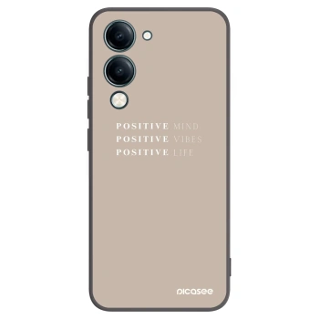 Picasee silikonowe czarne etui na Vivo Y29s 5G - Positive Vibes