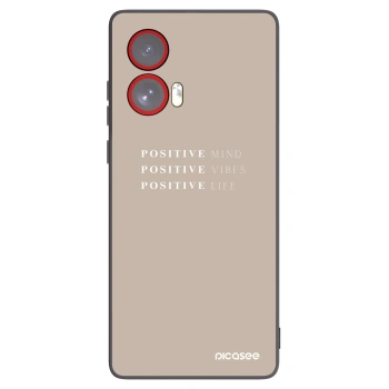 Picasee silikonowe czarne etui na Motorola Edge 50 Fusion - Positive Vibes