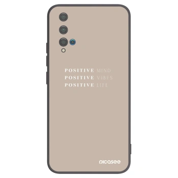 Picasee silikonowe czarne etui na Huawei Nova 5T - Positive Vibes