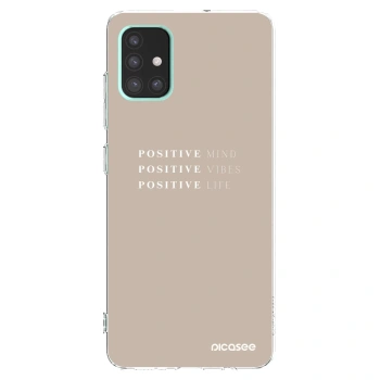 Picasee silikonowe przeźroczyste etui na Samsung Galaxy A51 A515F - Positive Vibes