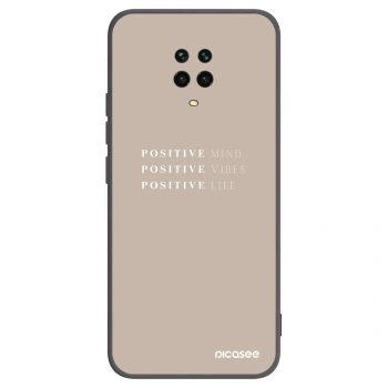 Picasee silikonowe czarne etui na Xiaomi Redmi Note 9S - Positive Vibes