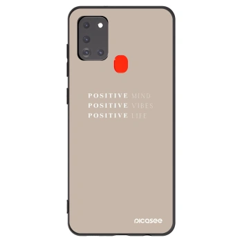 Picasee silikonowe czarne etui na Samsung Galaxy A21s - Positive Vibes