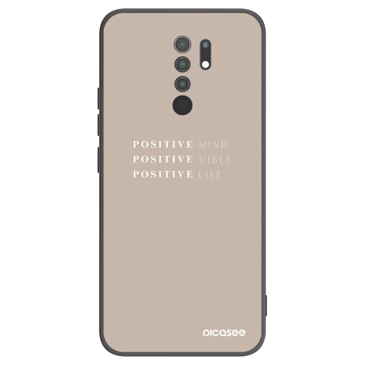 Picasee silikonowe czarne etui na Xiaomi Redmi 9 - Positive Vibes