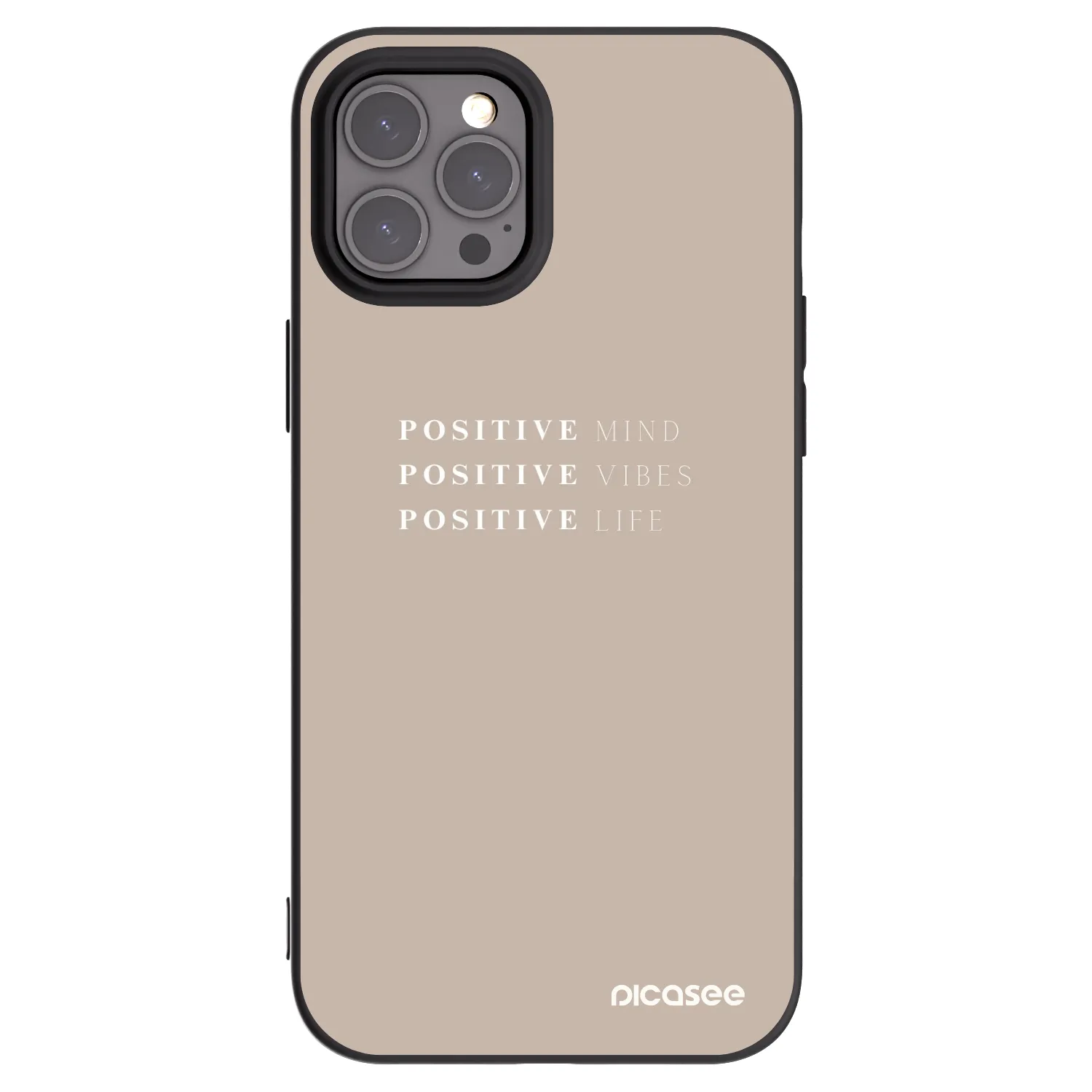 Picasee silikonowe czarne etui na Apple iPhone 12 Pro Max - Positive Vibes