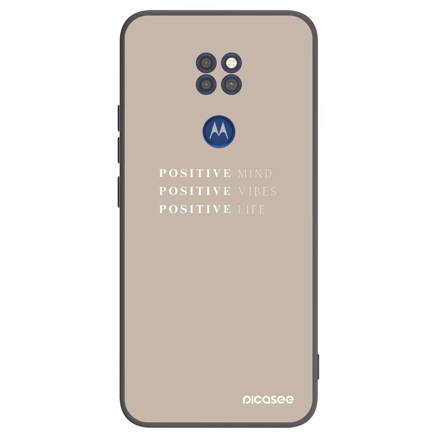 Picasee silikonowe czarne etui na Motorola Moto G9 Play - Positive Vibes