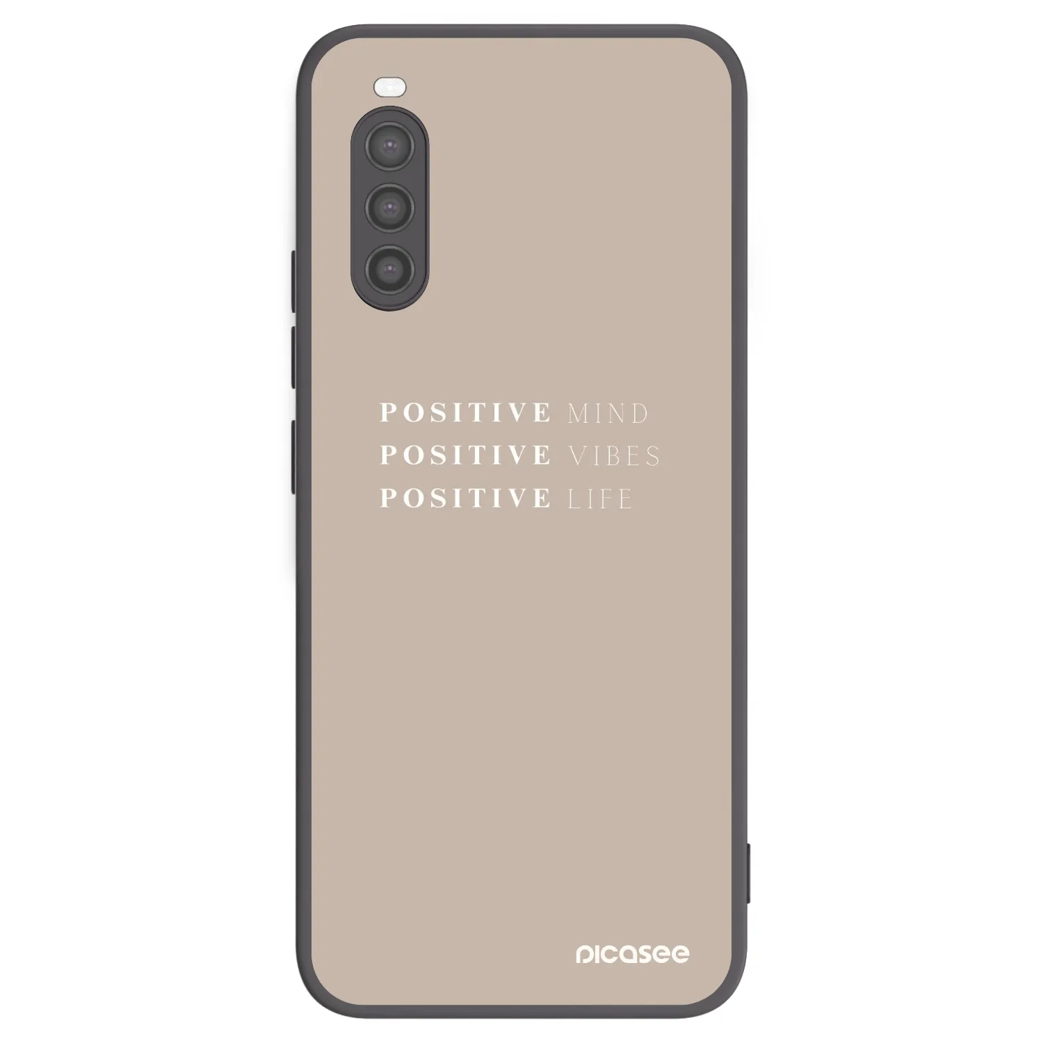 Picasee silikonowe czarne etui na Sony Xperia 10 II - Positive Vibes
