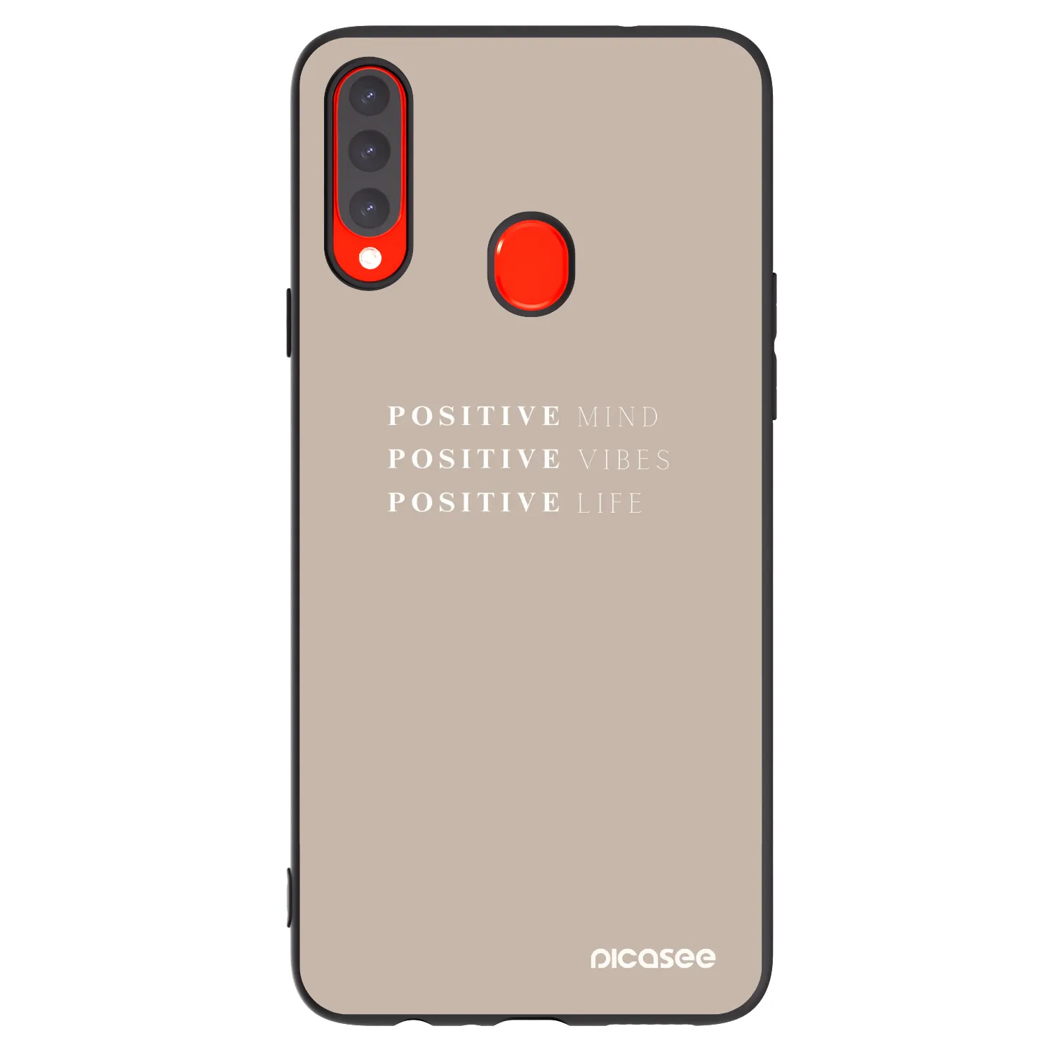 Picasee silikonowe czarne etui na Samsung Galaxy A20s - Positive Vibes